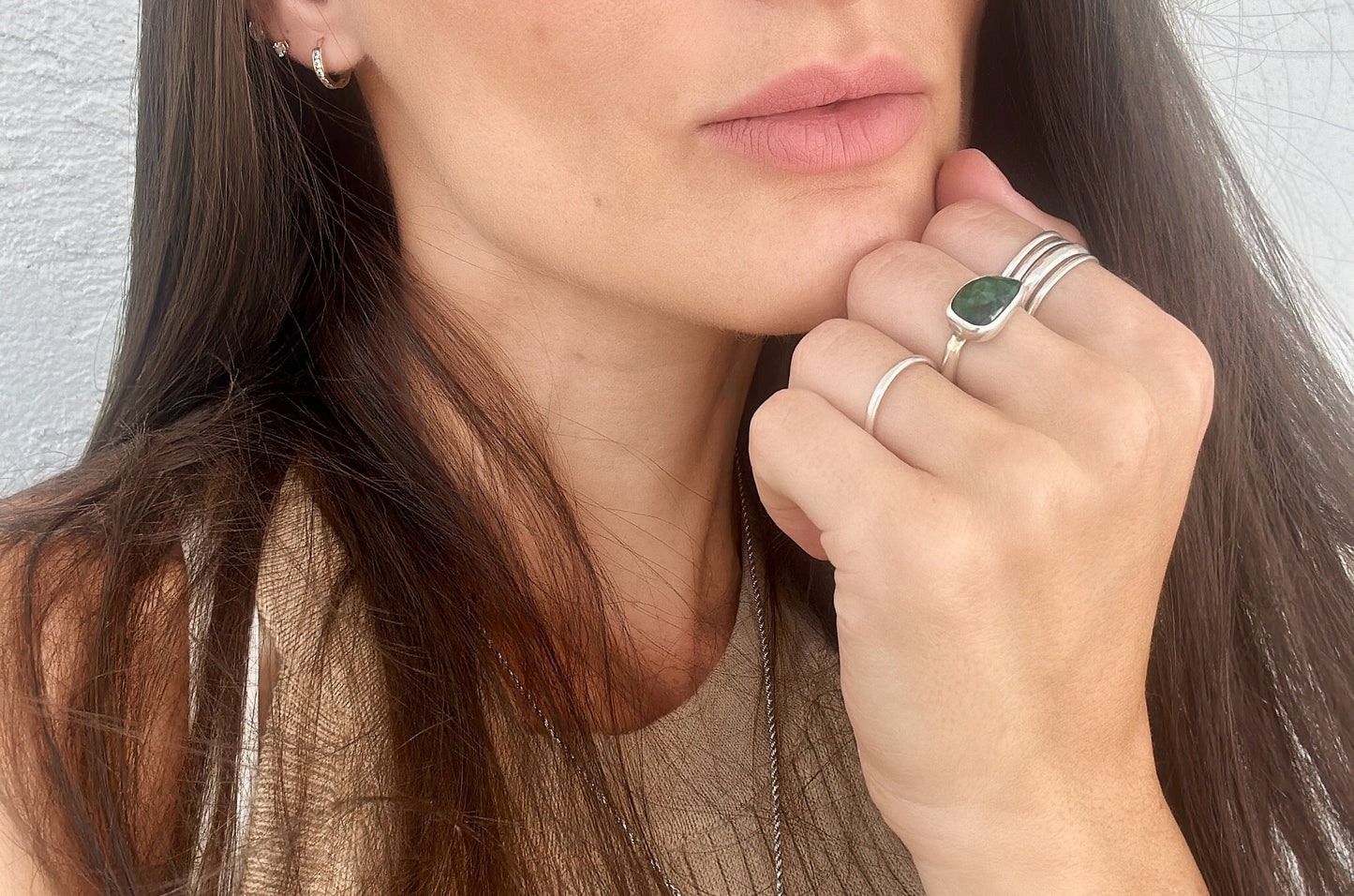 Handmade Rose Cut Natural Emerald Ring