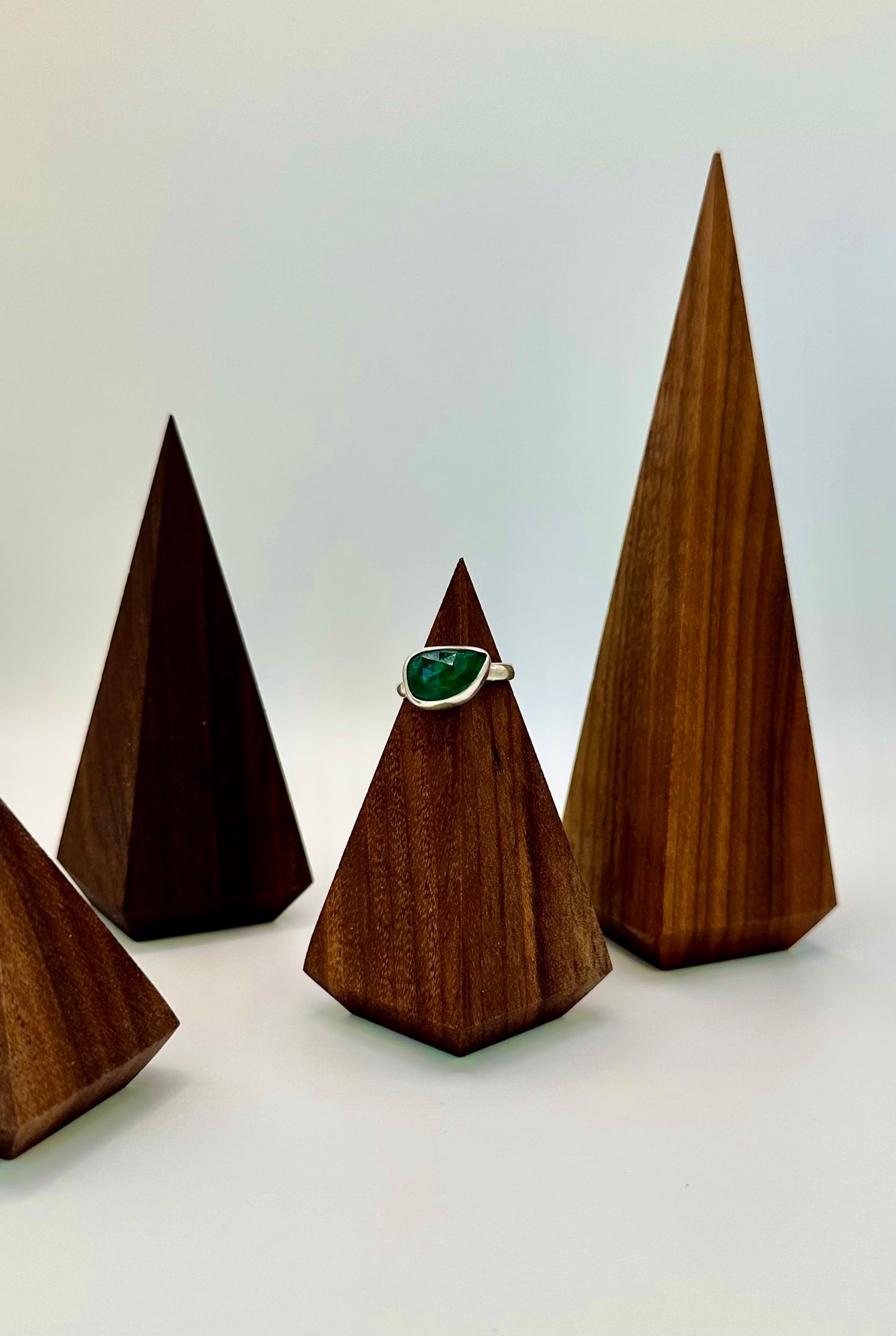 Handmade Rose Cut Natural Emerald Ring